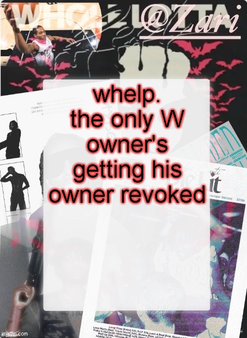 other than heaven | whelp. the only W owner's getting his owner revoked | image tagged in zari 's 10th announcement template ty cinna | made w/ Imgflip meme maker