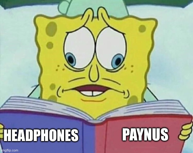 cross eyed spongebob | HEADPHONES PAYNUS | image tagged in cross eyed spongebob | made w/ Imgflip meme maker