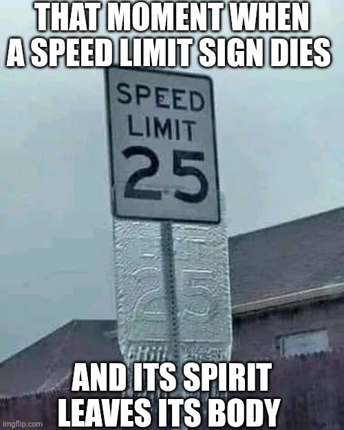That Moment When A Speed Limit Sign Dies And Its Spirit Leaves Its Body | THAT MOMENT WHEN A SPEED LIMIT SIGN DIES; AND ITS SPIRIT LEAVES ITS BODY | image tagged in chris joines | made w/ Imgflip meme maker
