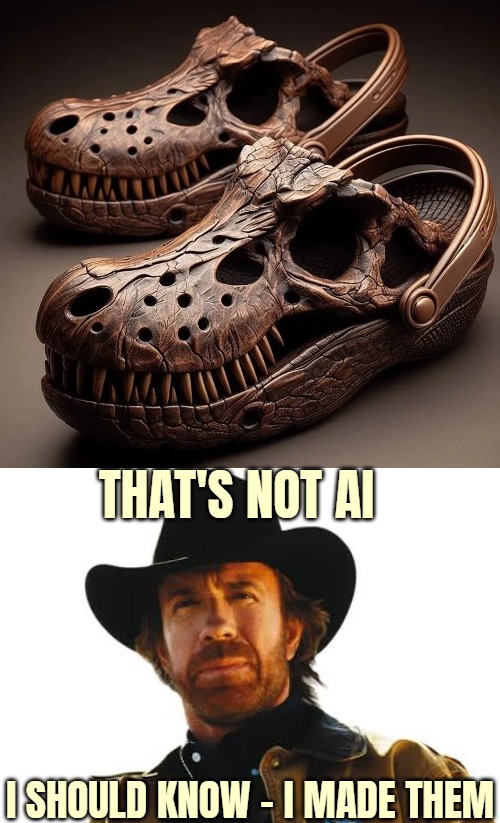 THAT'S NOT AI; I SHOULD KNOW - I MADE THEM | image tagged in chuck norris,funny,ai | made w/ Imgflip meme maker