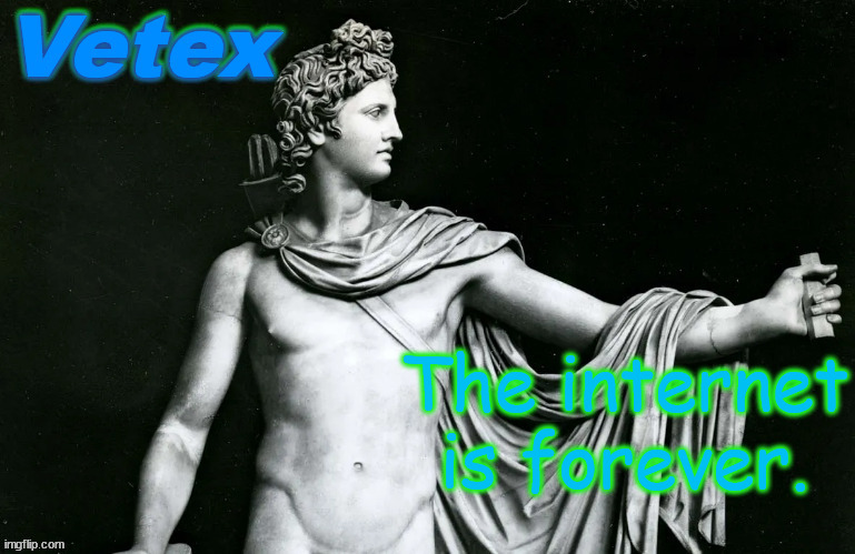 Vetex | The internet is forever. | image tagged in vetex | made w/ Imgflip meme maker