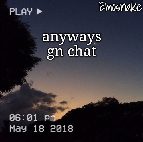 Emosnake's dreamy temp | anyways
gn chat | image tagged in emosnake's dreamy temp | made w/ Imgflip meme maker