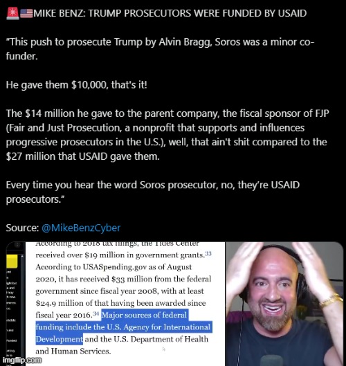 Trump prosecutors USAID funded | image tagged in government corruption,maga,trump,donald trump,donald j trump,america first | made w/ Imgflip meme maker