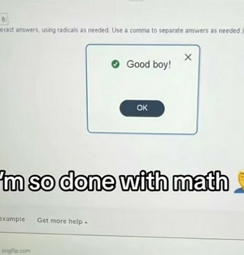 bro has to be called a good boy | image tagged in funny,xd,hilarious,math,good boy,school | made w/ Imgflip meme maker