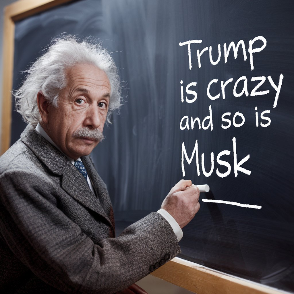 Albert Einstein Donald Trump Elon Musk Blank Meme Template