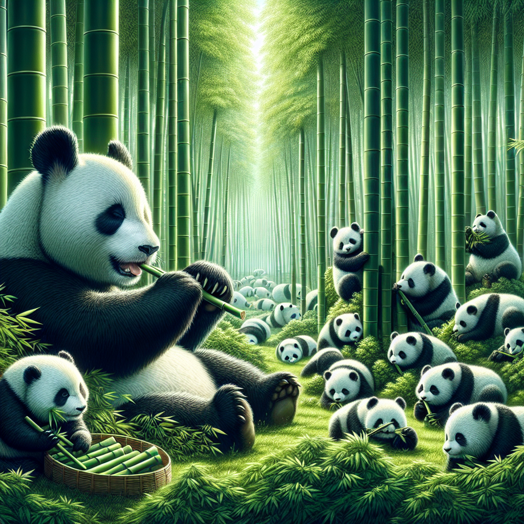 pandas in bamboo forest Blank Meme Template