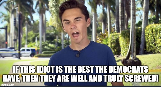 Idiot Hogg | IF THIS IDIOT IS THE BEST THE DEMOCRATS HAVE, THEN THEY ARE WELL AND TRULY SCREWED! | image tagged in david hogg,moron,idiot,libtard,camera hogg | made w/ Imgflip meme maker