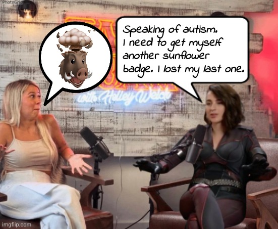 Talk Tuah guest, Stormfront | Speaking of autism. I need to get myself another sunflower badge. I lost my last one. | image tagged in autism | made w/ Imgflip meme maker