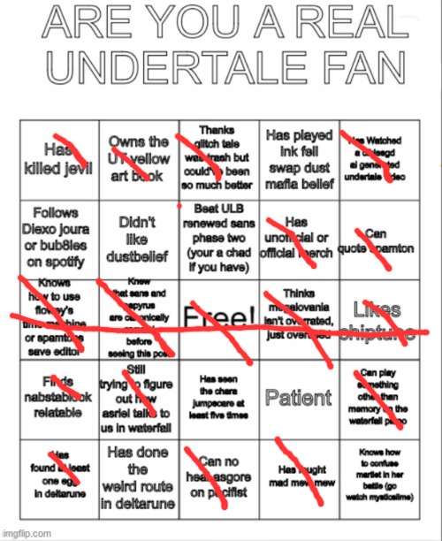 ut bingo | image tagged in undertale bingo | made w/ Imgflip meme maker