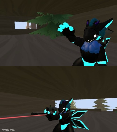 Sniper Proot, yet again! | image tagged in rec room,furry,protogen | made w/ Imgflip meme maker