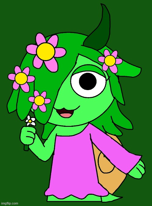 fan art of vineria | image tagged in sprunki,vineria,flower,fan art,snail | made w/ Imgflip meme maker