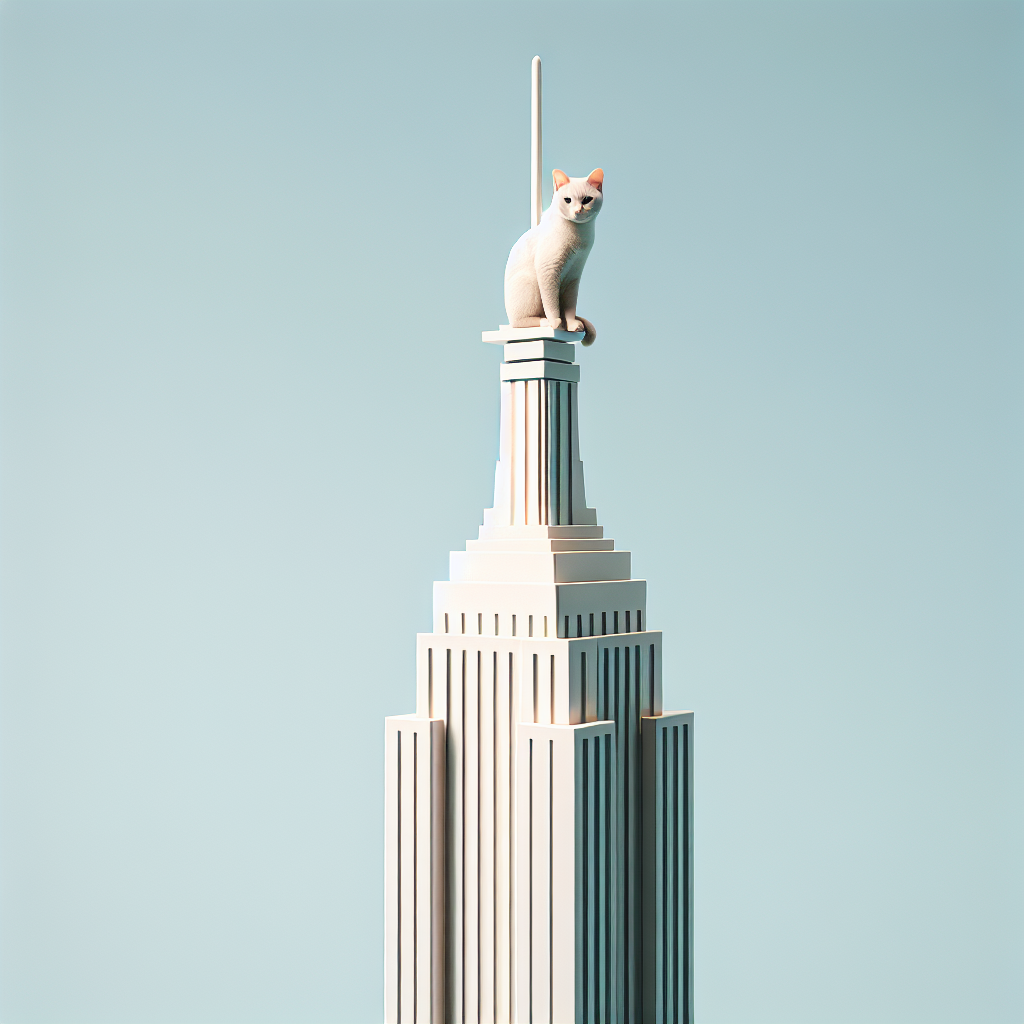 cat sitting on top of empire state building Blank Meme Template