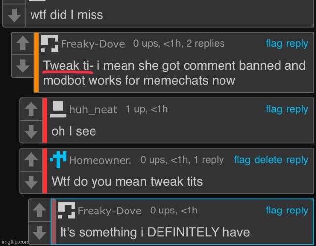 Wtf do yall even mean by tweak tits | made w/ Imgflip meme maker