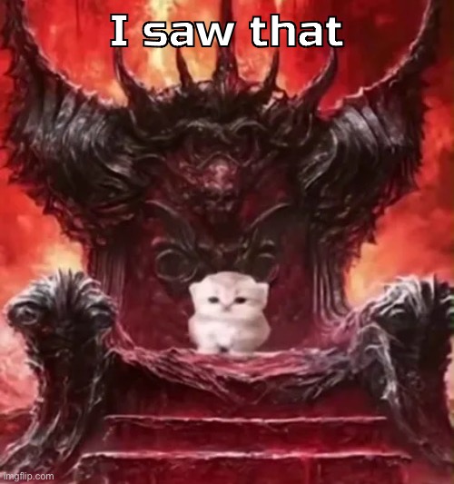 @denji | I saw that | image tagged in kitty 3 | made w/ Imgflip meme maker