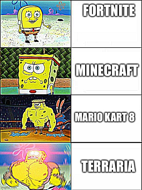 Video game ranks | FORTNITE; MINECRAFT; MARIO KART 8; TERRARIA | image tagged in gaming | made w/ Imgflip meme maker