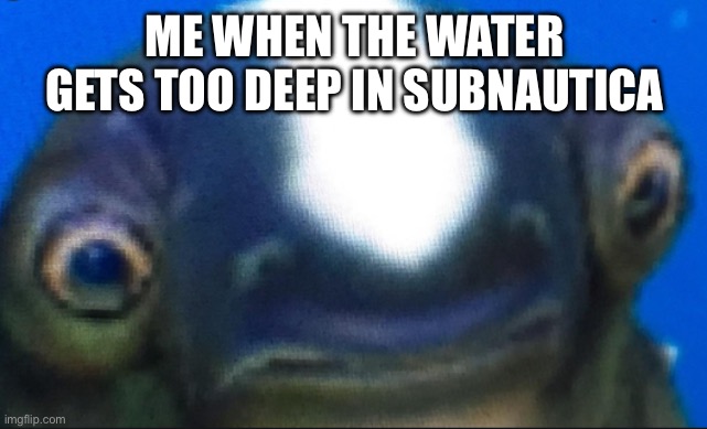 Scary | ME WHEN THE WATER GETS TOO DEEP IN SUBNAUTICA | image tagged in subnautica seamoth cuddlefish | made w/ Imgflip meme maker