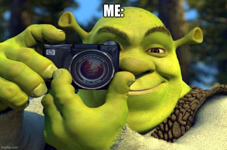 shrek camera | ME: | image tagged in shrek camera | made w/ Imgflip meme maker