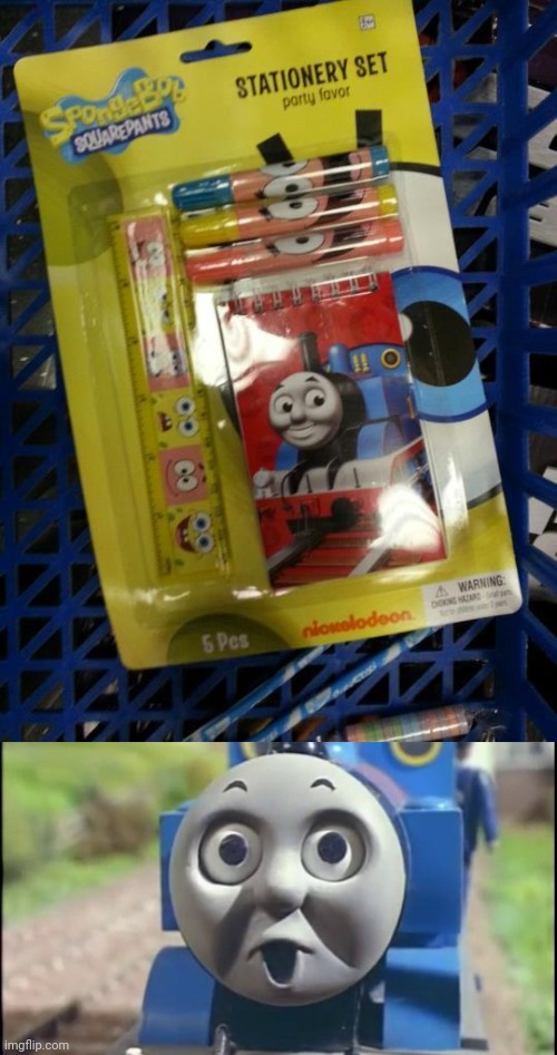 Featuring Thomas the tank engine | image tagged in the o' face,spongebob squarepants,thomas the tank engine,you had one job,memes,fails | made w/ Imgflip meme maker