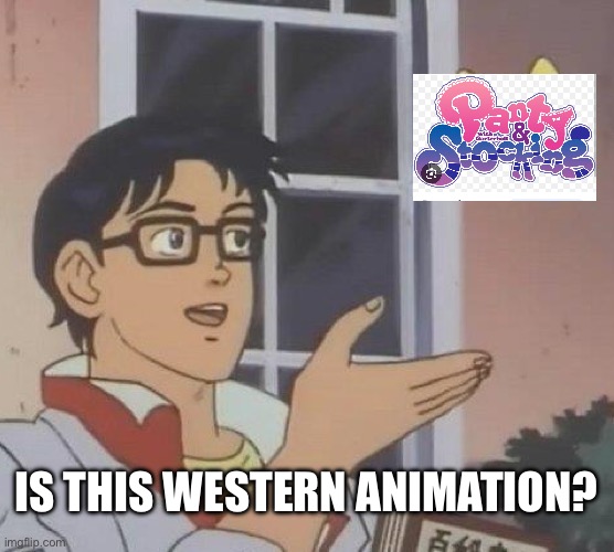 Panty and stocking is an anime that can be mistaken by westerners for being western animation | IS THIS WESTERN ANIMATION? | image tagged in memes,is this a pigeon,panty and stocking | made w/ Imgflip meme maker