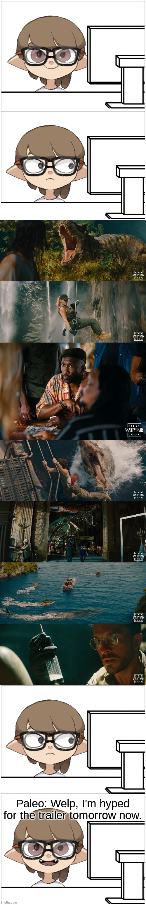 Paleo reacts to the first of Jurassic World Rebirth.mp3 | image tagged in comic,paleo,jurassic park,jurassic world,jurassic park/world | made w/ Imgflip meme maker