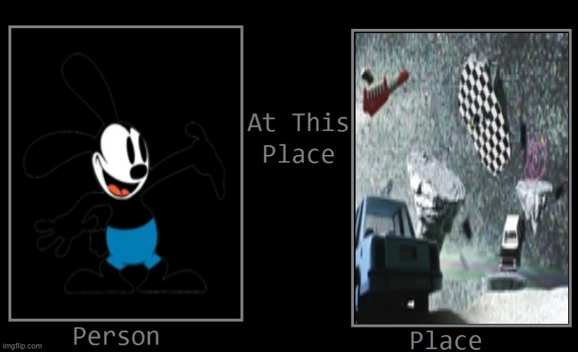 What If Oswald the Lucky Rabbit at this place in The Void (TAWOG)? | image tagged in oswald the lucky rabbit,disney,the amazing world of gumball,the void | made w/ Imgflip meme maker