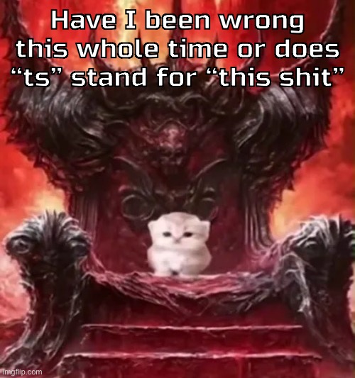 Kitty :3 | Have I been wrong this whole time or does “ts” stand for “this shit” | image tagged in kitty 3 | made w/ Imgflip meme maker