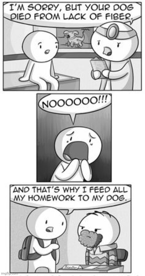 R.I.P. dog | image tagged in homework,dogs,dog,theodd1sout,comics,comics/cartoons | made w/ Imgflip meme maker