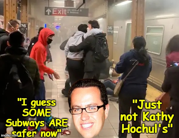Can a guy "Spokesman" from prison? | "I guess SOME Subways ARE safer now"; "Just not Kathy Hochul's" | image tagged in nyc kathy hochul subway jared meme | made w/ Imgflip meme maker