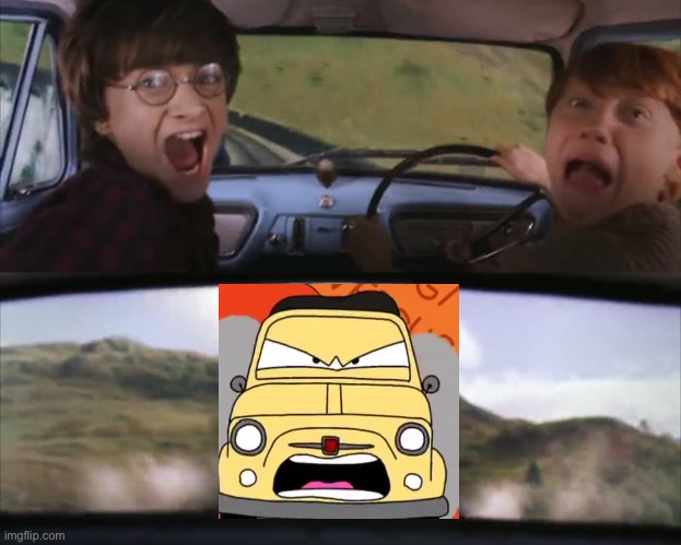 Harry Potter and Luigi from Cars | image tagged in harry potter train | made w/ Imgflip meme maker