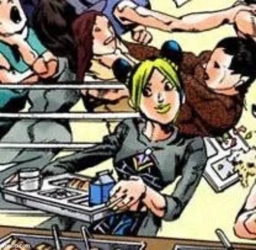 Cafeteria Jolyne | image tagged in cafeteria jolyne | made w/ Imgflip meme maker