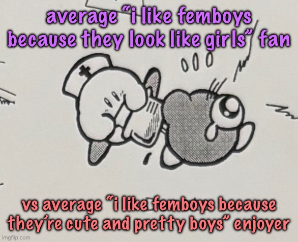 donate | average “i like femboys because they look like girls” fan; vs average “i like femboys because they’re cute and pretty boys” enjoyer | image tagged in donate,cinnabox announcement | made w/ Imgflip meme maker