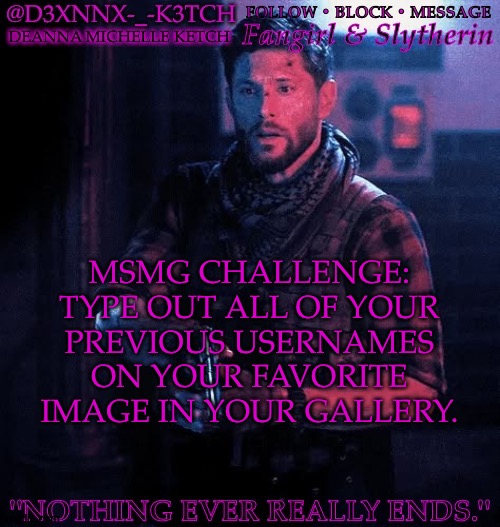 Well, This Should Be Fun | MSMG CHALLENGE:
TYPE OUT ALL OF YOUR
PREVIOUS USERNAMES
ON YOUR FAVORITE
IMAGE IN YOUR GALLERY. | image tagged in d3xnnx k3tch simplified,why do i have the feeling,ive used that title before,anyway,msmg challenge,previous usernames | made w/ Imgflip meme maker