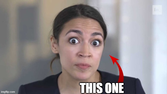 Crazy Alexandria Ocasio-Cortez | THIS ONE | image tagged in crazy alexandria ocasio-cortez | made w/ Imgflip meme maker