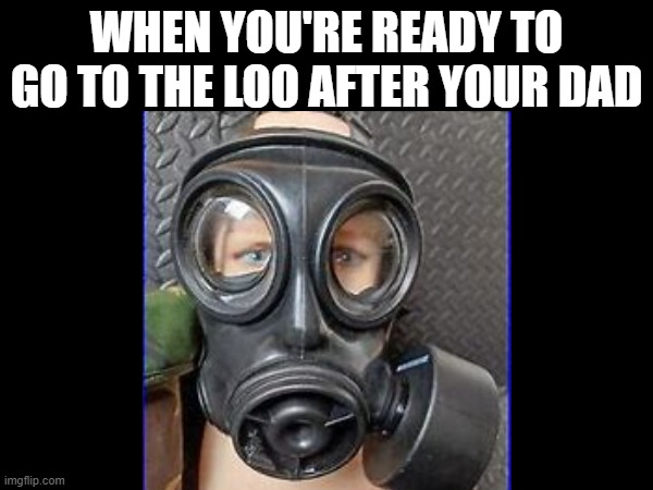 Dad meme #1 | WHEN YOU'RE READY TO GO TO THE LOO AFTER YOUR DAD | image tagged in lol | made w/ Imgflip meme maker