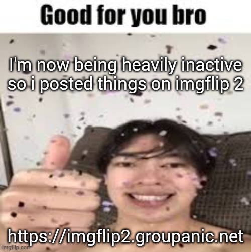 if u see an iraq flag so it's my acc | I'm now being heavily inactive so i posted things on imgflip 2; https://imgflip2.groupanic.net | image tagged in good for you bro iraqi_randomizer temp | made w/ Imgflip meme maker