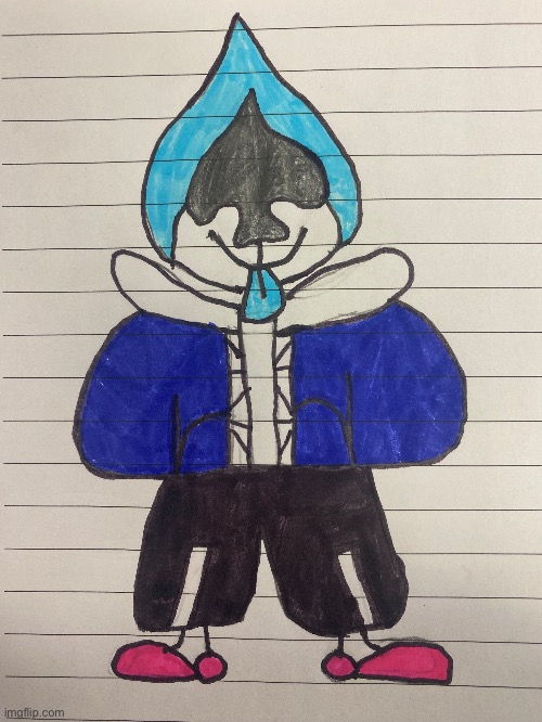 An artistic masterpiece | image tagged in lancer,sans | made w/ Imgflip meme maker