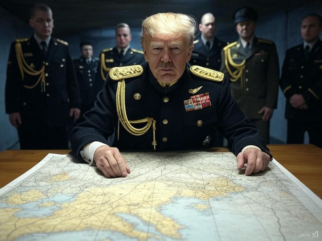 War Trump Military Dictator warmonger evil Blank Meme Template