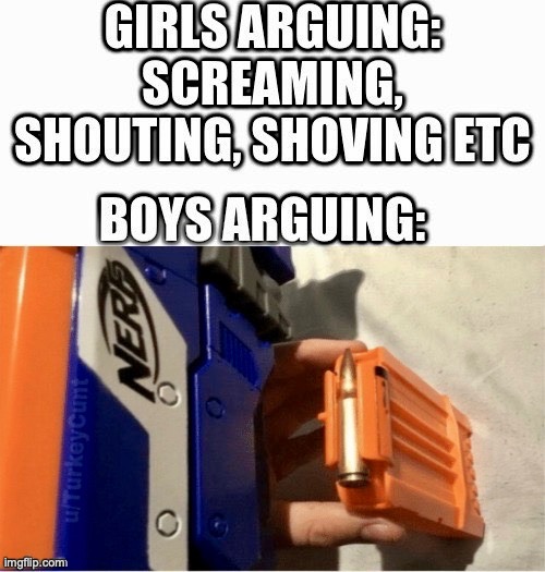 Relatable bc this happened in 2019 | image tagged in memes,funny,nerf guns,arguing,true,relatable | made w/ Imgflip meme maker