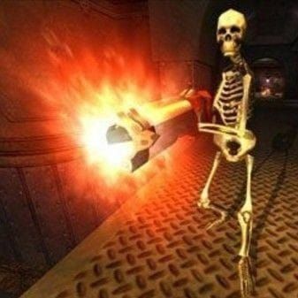 Skeleton rocket launcher Blank Meme Template