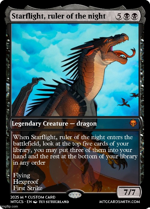 a little WOF MTG card i made | image tagged in wings of fire,magic the gathering | made w/ Imgflip meme maker