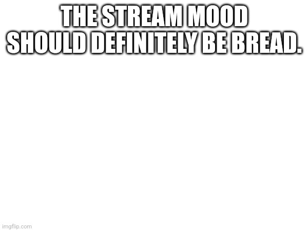 THE STREAM MOOD SHOULD DEFINITELY BE BREAD. | made w/ Imgflip meme maker