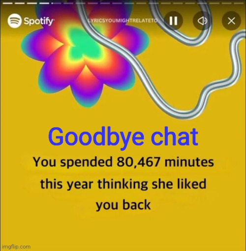 You spended 80,467 minutes | Goodbye chat | image tagged in you spended 80 467 minutes | made w/ Imgflip meme maker