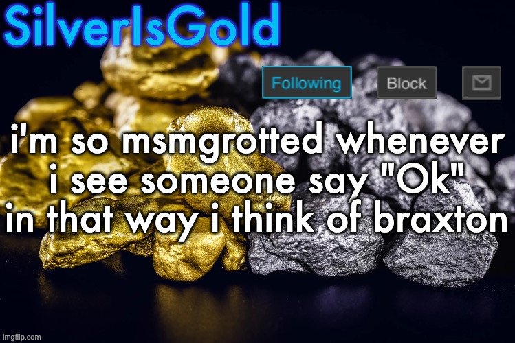 Silver’s Nostalgia Template | i'm so msmgrotted whenever i see someone say "Ok" in that way i think of braxton | image tagged in silver s nostalgia template | made w/ Imgflip meme maker