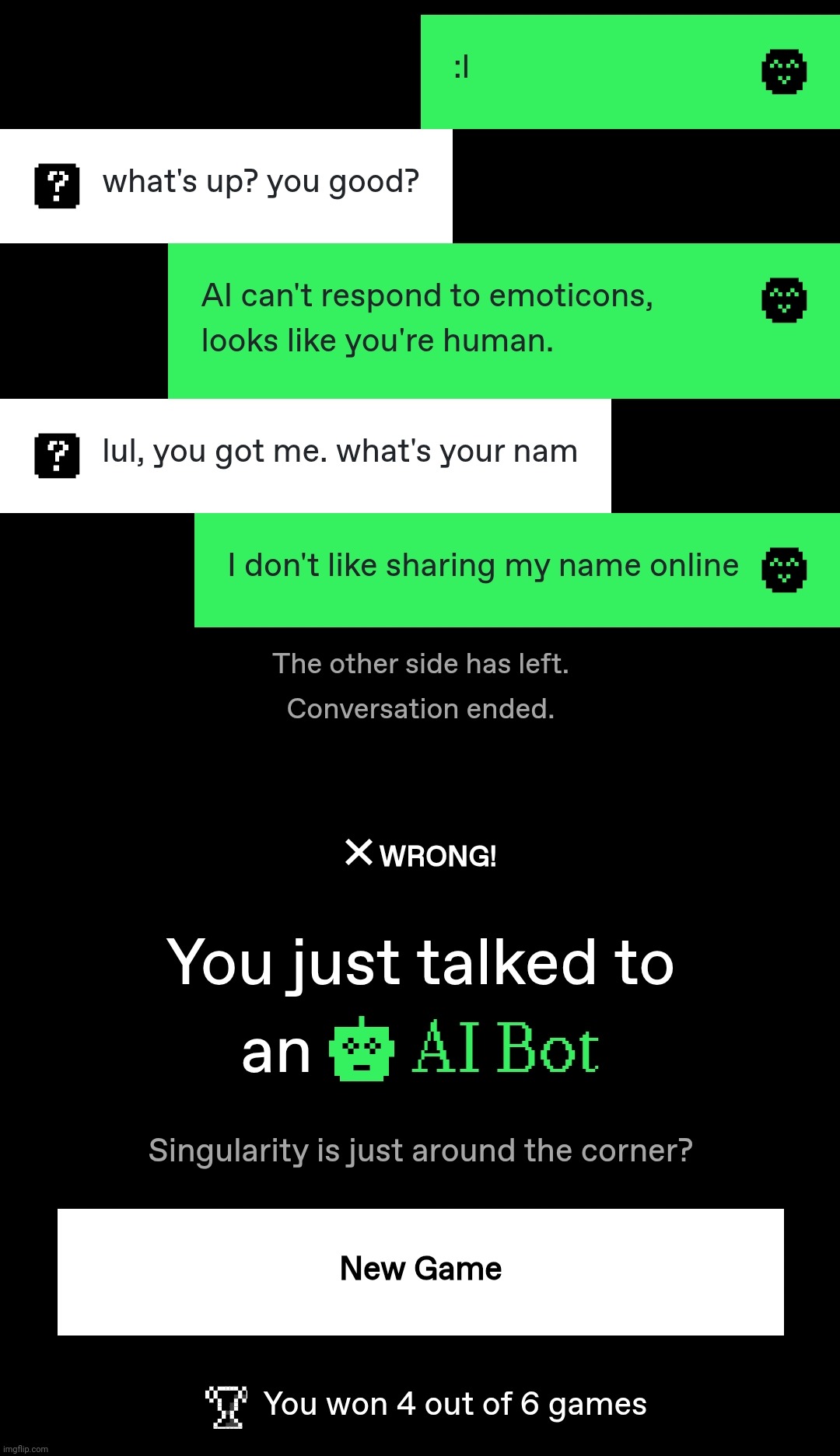 Ok so if you start it with an emoticon it doesn't work | made w/ Imgflip meme maker