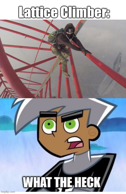 Random danny phantom meme | Lattice Climber: | image tagged in lattice climbing,dnny phantom,nickelodeon,klettern,meme | made w/ Imgflip meme maker