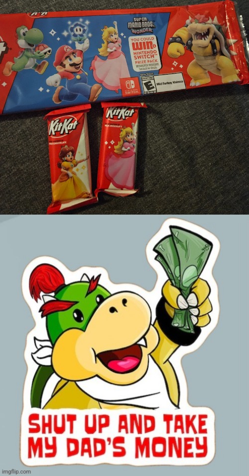 MARIO WONDER KIT KAT | image tagged in memes,kitkat,candy,super mario bros,bowser,nintendo | made w/ Imgflip meme maker