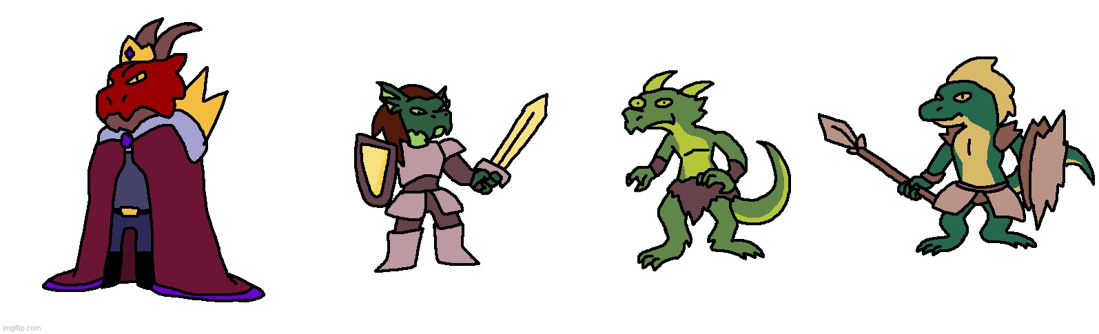 Reptile guys | image tagged in dragonborn,kobold,lizardman | made w/ Imgflip meme maker