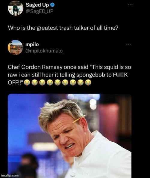 Bro roasts people as good as he roasts his food T-T | made w/ Imgflip meme maker