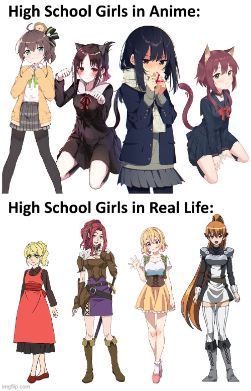 life in high school is shit like anime's fanbase | made w/ Imgflip meme maker