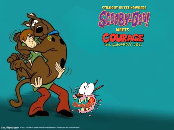 Scooby Doo Meets Courage the Cowardly Dog Fanart | image tagged in scooby doo,cartoon network,courage the cowardly dog,shaggy,warner bros,warner bros discovery | made w/ Imgflip meme maker